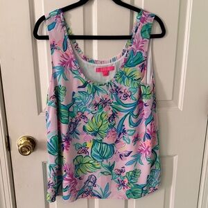 Lilly Pulitzer Pink and Green Tropical Tank Top